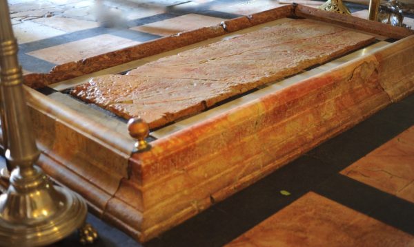 The Stone of Anointing in the Church of the Holy Sepulcher